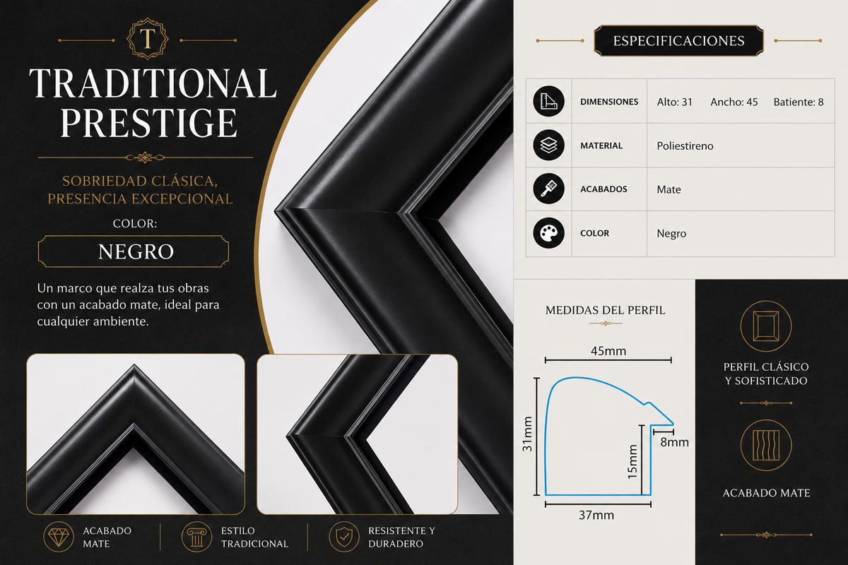 Marco Prestige Colección Traditional NEGRO TRA-39