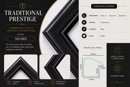 Marco Prestige Colección Traditional NEGRO TRA-39