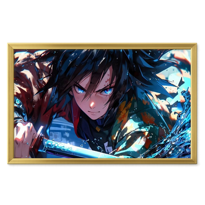 Recarga horizontal Larga Switch in Art impressa Anime"Giyu Tomioka: La Serenidad del Agua"