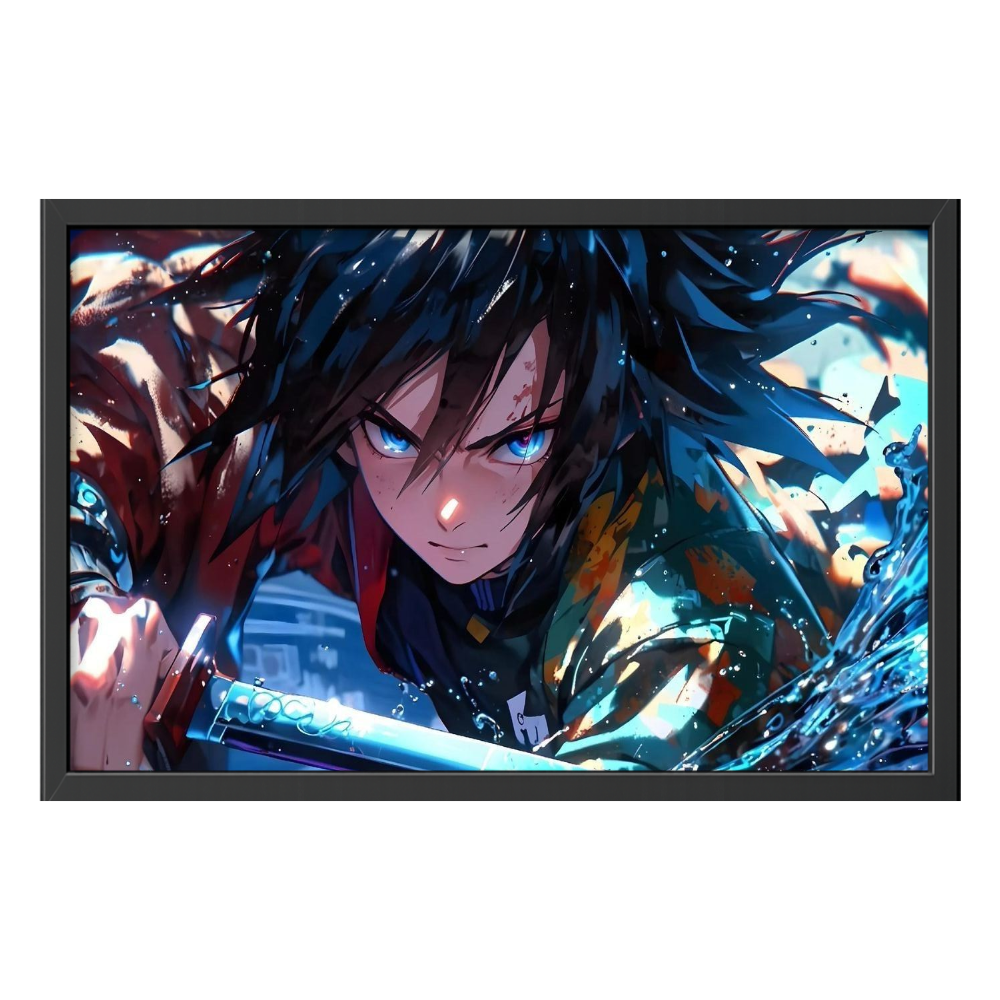 Recarga horizontal Larga Switch in Art impressa Anime"Giyu Tomioka: La Serenidad del Agua"