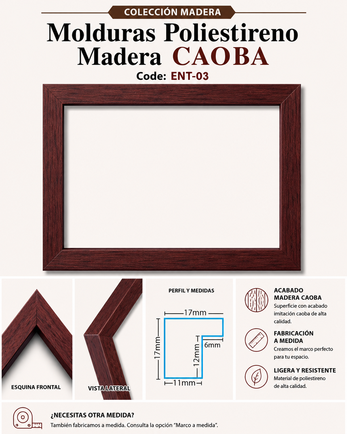 Marco Essential Colección Madera CAOBA ENT-03