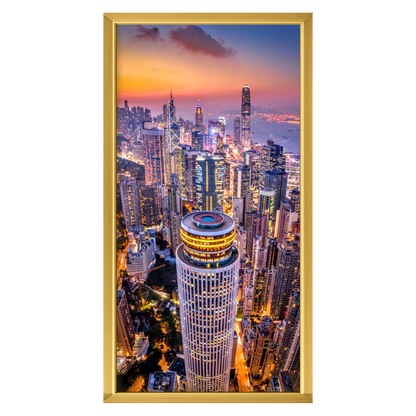 Recarga vertical Estrecha Switch in Art impressa Ciudad "Horizonte de Hong Kong"