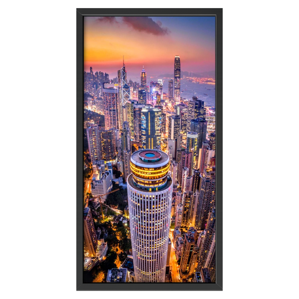 Recarga vertical Estrecha Switch in Art impressa Ciudad "Horizonte de Hong Kong"