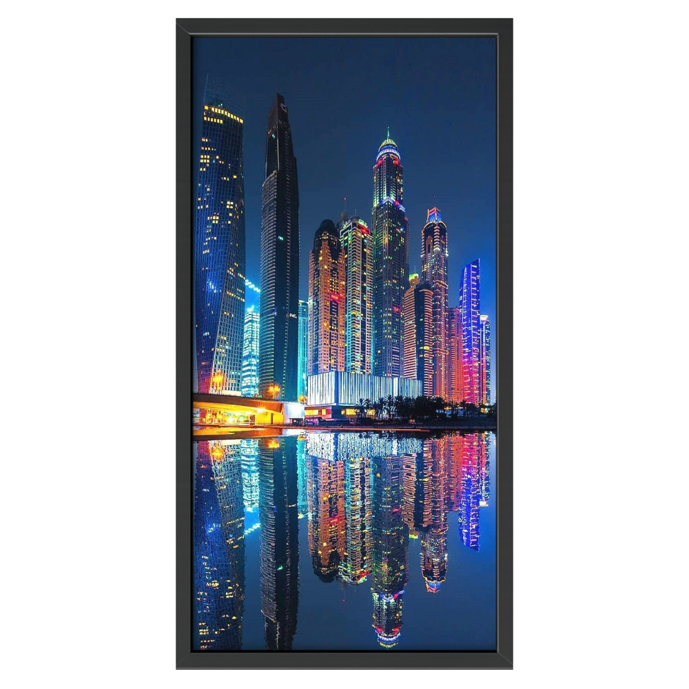 Recarga vertical Estrecha Switch in Art impressa Ciudad "Esplendor Nocturno de Dubái"