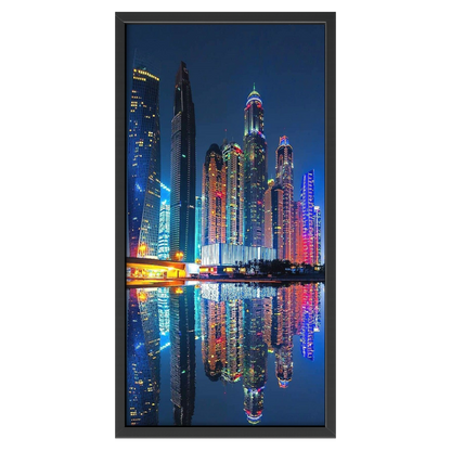 Recarga vertical Estrecha Switch in Art impressa Ciudad "Esplendor Nocturno de Dubái"