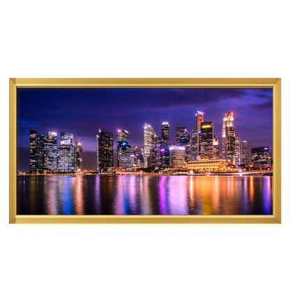 Recarga horizontal Estrecha Switch in Art impressa Ciudad "Luces de Singapur"