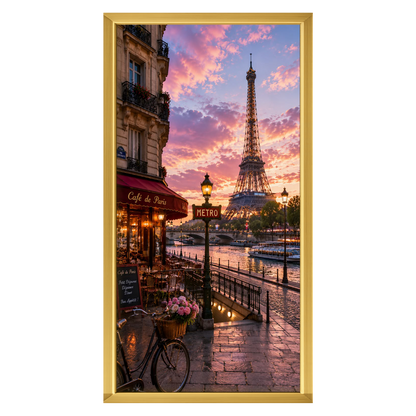 Recarga vertical Estrecha Switch in Art impressa paisaje"Atardecer en París"