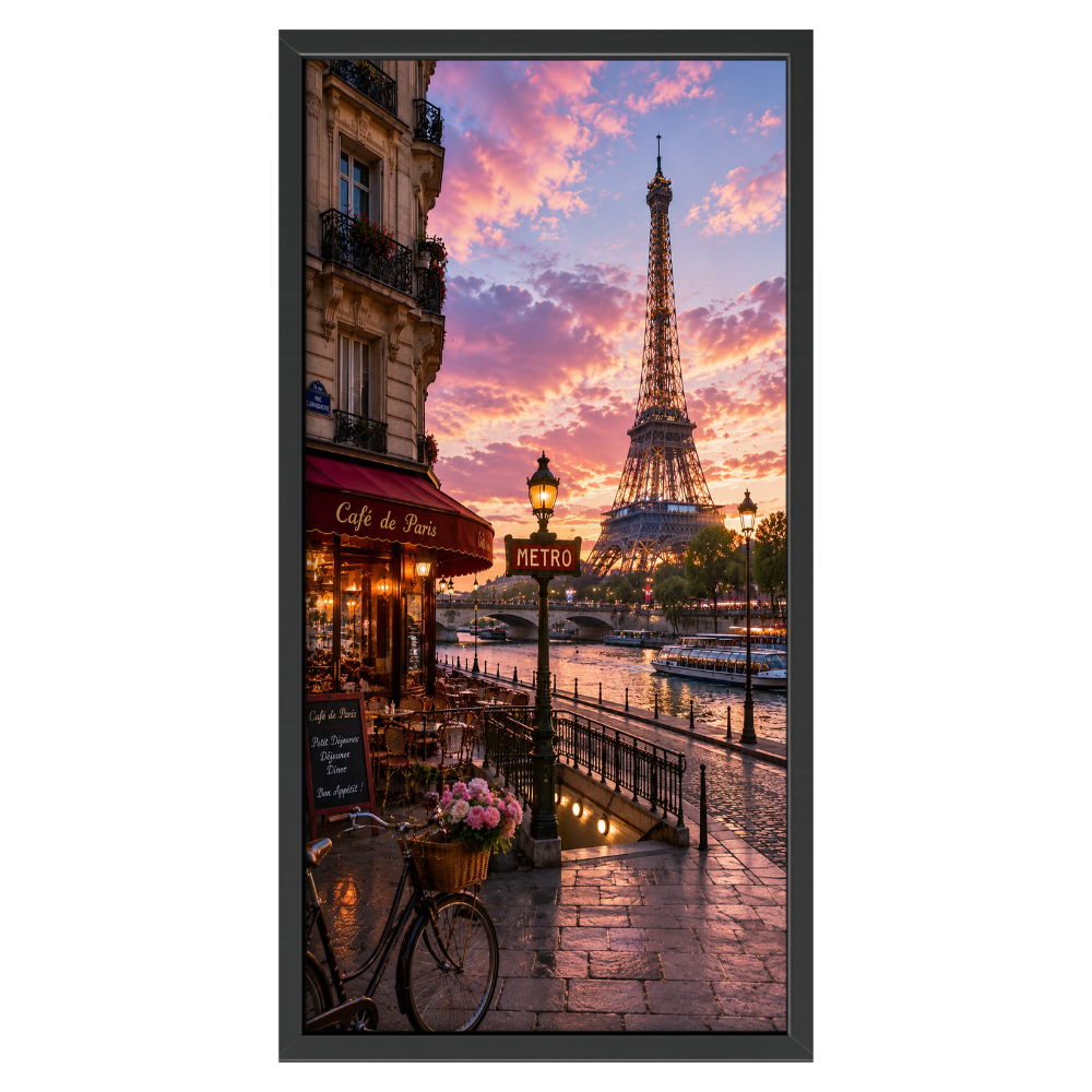 Recarga vertical Estrecha Switch in Art impressa paisaje"Atardecer en París"