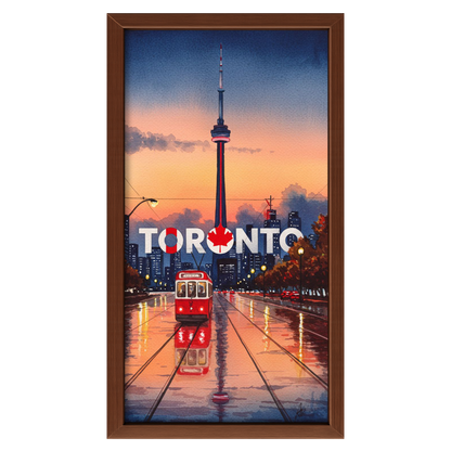 Recarga vertical Estrecha Switch in Art impressa Ciudad "Atardecer en Toronto"