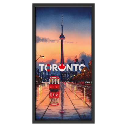 Recarga vertical Estrecha Switch in Art impressa Ciudad "Atardecer en Toronto"