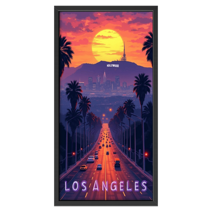 Recarga vertical Estrecha Switch in Art impressa Ciudad "Atardecer en Los Ángeles"