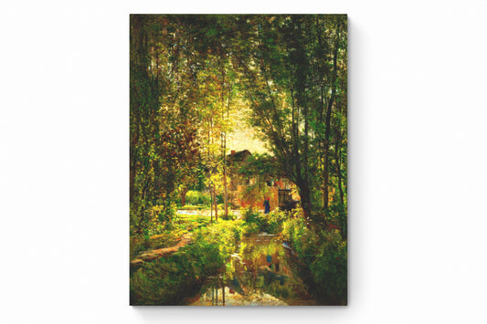 Recarga vertical Larga Switch in Art impressa Pintura "Paisaje con arroyo y cabaña"