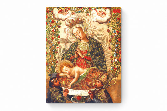 Recarga horizontal Larga Switch in Art impressa Pintura " Virgen con el Niño dormido y santos"