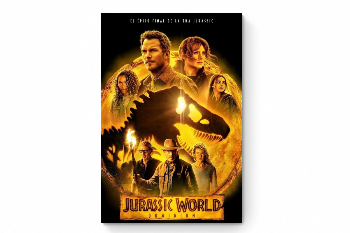 Recarga vertical Larga Switch in Art impressa pelicula "Póster oficial de Jurassic World: Dominio"