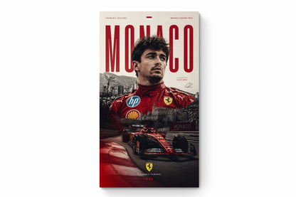 Recarga Vertical Estrecha Switch in Art impressa Formula 1 "Charles Leclerc: El Espíritu de Mónaco"