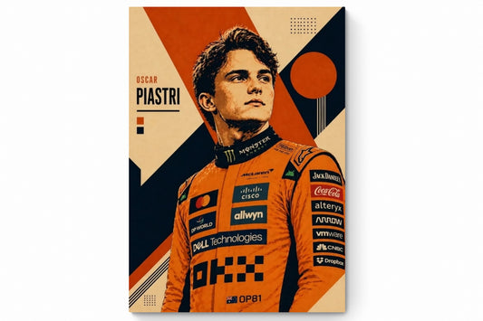 Recarga Vertical Larga Switch in Art impressa Formula 1 "Oscar Piastri: Talento con Destino de Campeón"