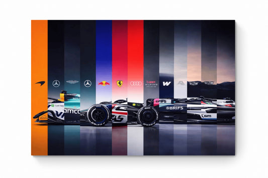 Recarga horizontal Larga Switch in Art impressa Formula 1 "Sinfonía de Velocidad: La Élite de la Fórmula 1"