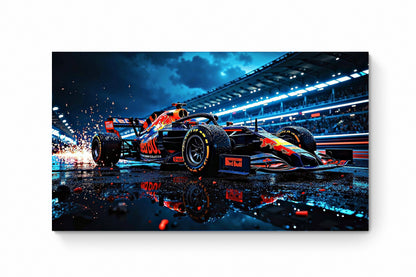 Recarga horizontal Larga Switch in Art impressa Formula 1 "Dominio Bajo la Lluvia"