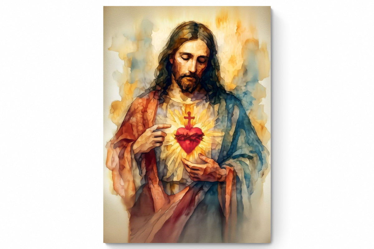 Recarga vertical Larga Switch in Art impressa Religion " El Sagrado Corazón Resplandeciente"