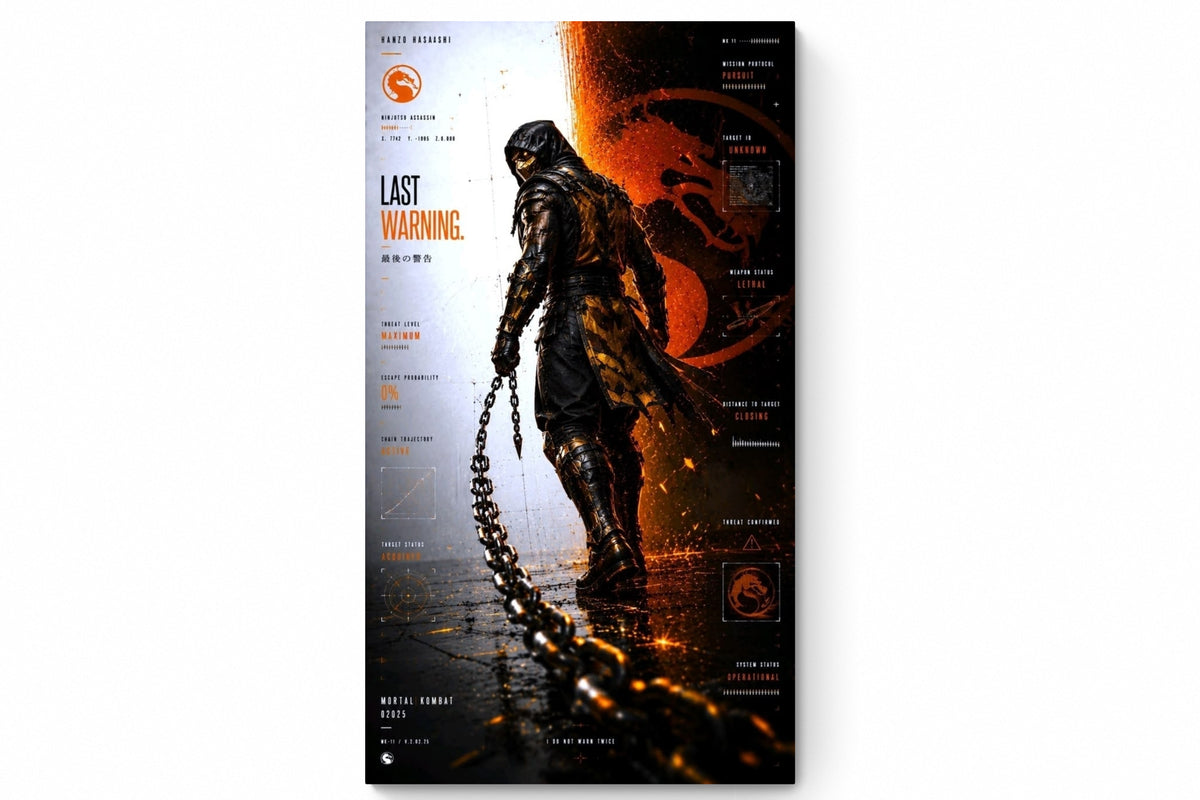 Recarga vertical Estrecha Switch in Art impressa Videojuegos "Mortal Kombat: Scorpion"