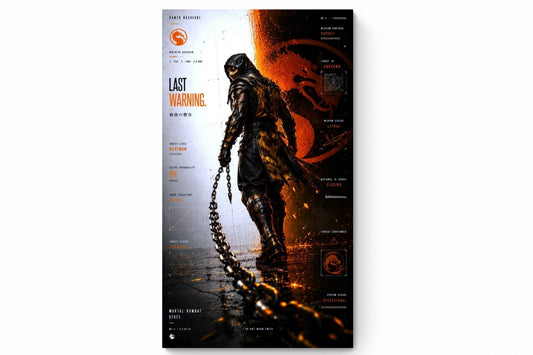 Recarga vertical Estrecha Switch in Art impressa Videojuegos "Mortal Kombat: Scorpion"