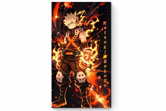 Recarga Vertical Estrecha Switch in Art impressa Anime"Katsuki Bakugo: Explosión imparable"