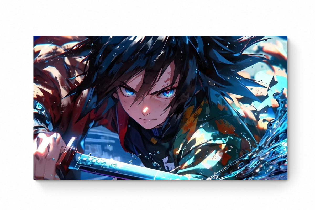 Recarga horizontal Larga Switch in Art impressa Anime"Giyu Tomioka: La Serenidad del Agua"
