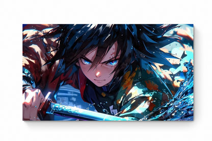 Recarga horizontal Larga Switch in Art impressa Anime"Giyu Tomioka: La Serenidad del Agua"