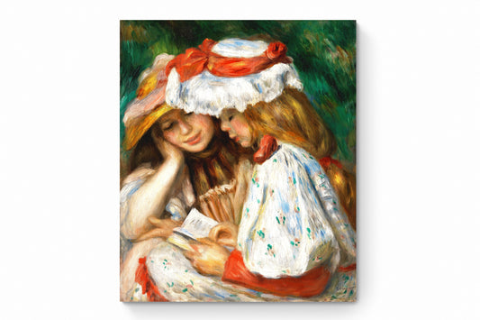Recarga vertical Larga Switch in Art impressa Pierre-Auguste Renoir " Muchachas con sombrero leyendo"