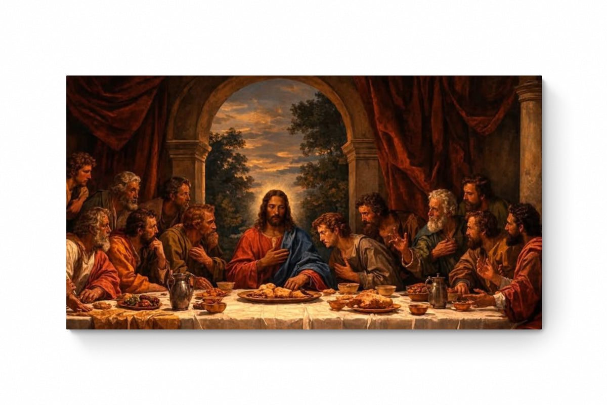 Recarga horizontal Larga Switch in Art impressa Religion "La Última Cena: Amor y Sacrificio"