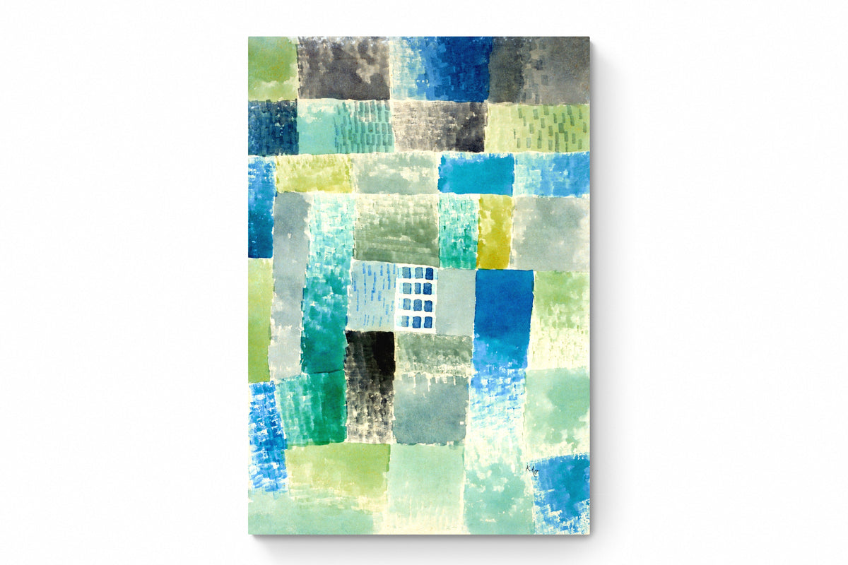 Recarga vertical Larga Switch in Art impressa abstracto "Armonía en azul y verde"