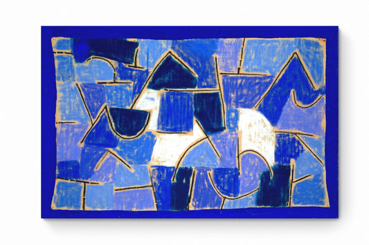 Recarga horizontal Larga Switch in Art impressa abstracto "Sinfonía del Horizonte Azul"