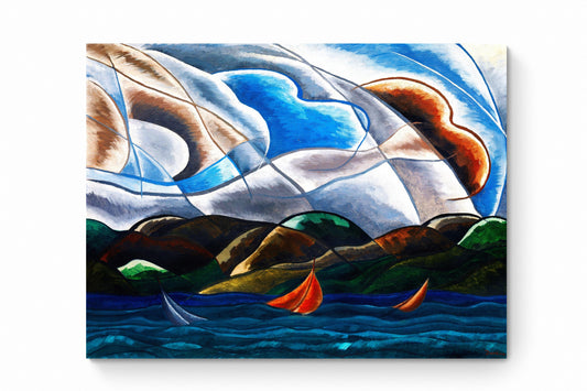 Recarga horizontal Larga Switch in Art impressa abstracto "Horizontes del Viento y la Libertad"