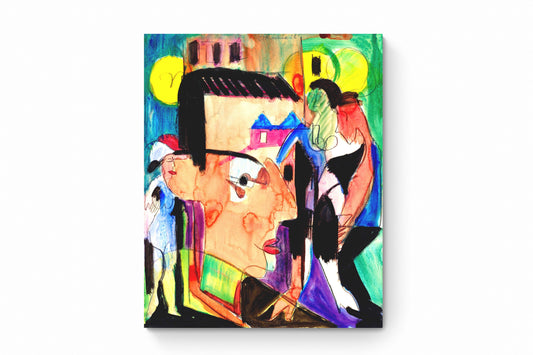 Recarga vertical Larga Switch in Art impressa abstracto "Rostros entre colores"