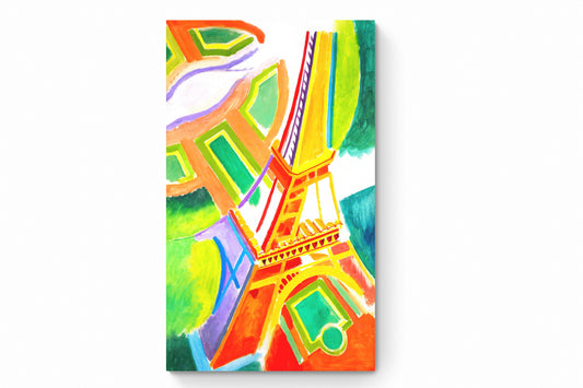 Recarga vertical Larga Switch in Art impressa abstracto "Torre Eiffel en colores"