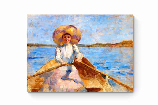 Recarga horizontal Larga Switch in Art impressa Pintura "Niña en una barca "