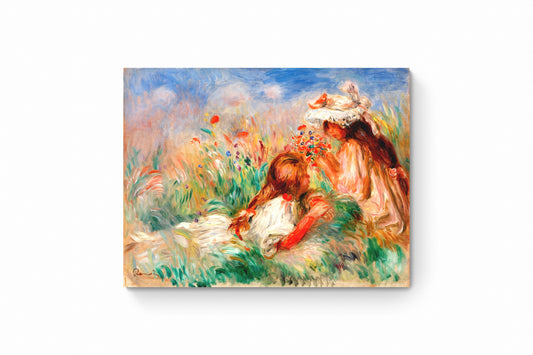Recarga horizontal Larga Switch in Art impressa Pierre-Auguste Renoir "Dos niñas en un prado"