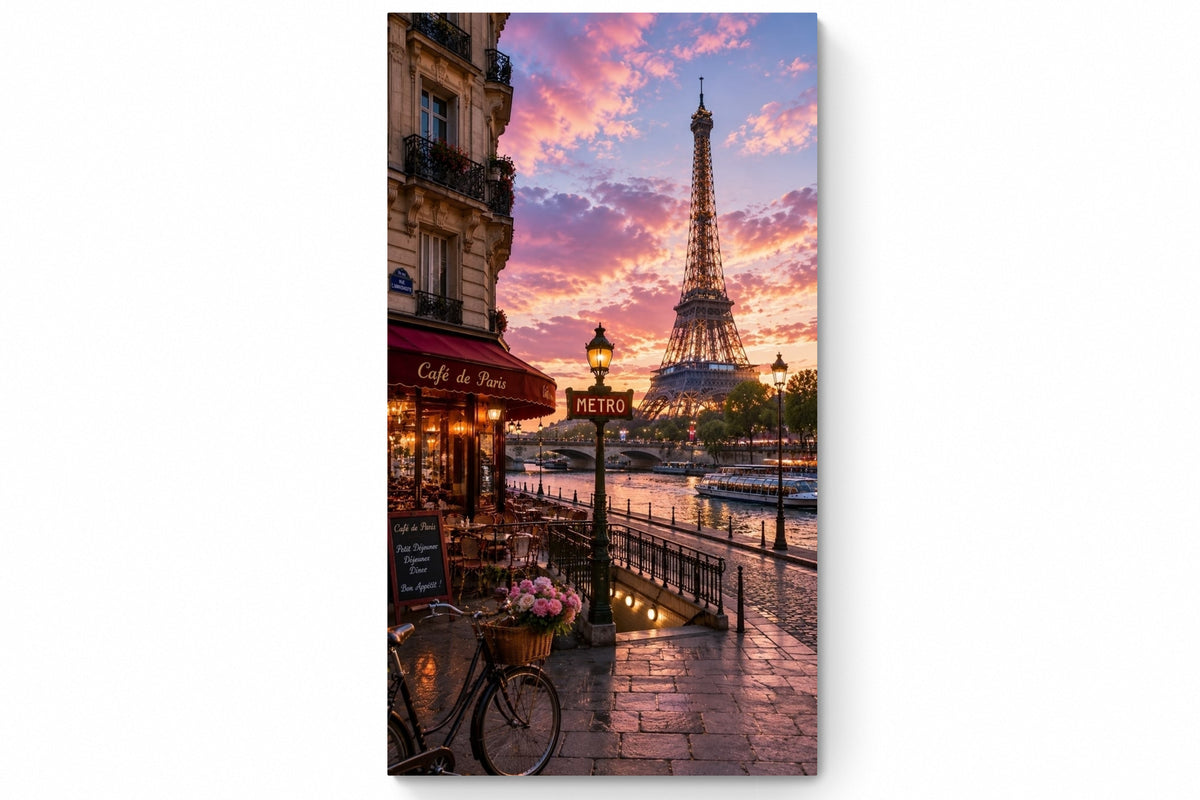Recarga vertical Estrecha Switch in Art impressa paisaje"Atardecer en París"