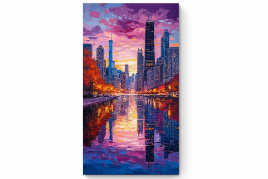 Recarga vertical Estrecha Switch in Art impressa Ciudad "Reflejos de la Gran Ciudad"