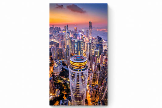 Recarga vertical Estrecha Switch in Art impressa Ciudad "Horizonte de Hong Kong"