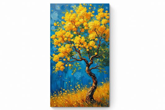 Recarga vertical Estrecha Switch in Art impressa Flora "Árbol de Luz Dorada"