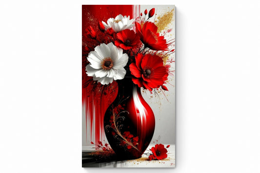 Recarga vertical Estrecha Switch in Art impressa Flora "Elegancia Escarlata en Flor"