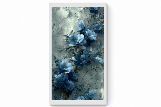 Recarga vertical Estrecha Switch in Art impressa Flora "Jardín de Flores Azules"