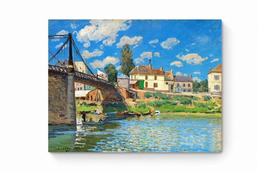 Recarga horizontal Larga Switch in Art impressa Pintura "El puente de Villeneuve-la-Garenne"
