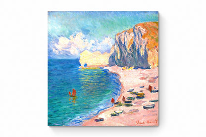 Recarga Cuadrado Switch in Art impressa Claude Monet "La playa y la Falaise d'Amont"