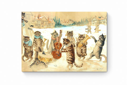 Recarga horizontal Larga Switch in Art impressa Pintura "Banda de gatos en la nieve"