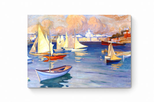 Recarga horizontal Larga Switch in Art impressa Pintura "Puerto de Helsinki"