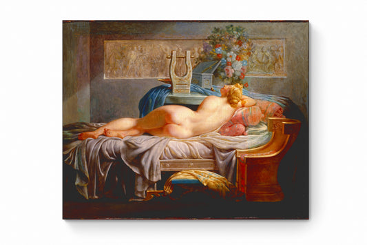 Recarga horizontal Larga Switch in Art impressa Pintura " Mujer recostada con lira "