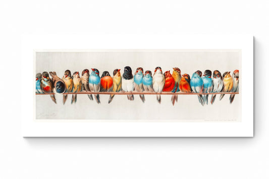 Recarga horizontal Estrecho Switch in Art impressa Print de Galería "Pájaros en una rama"
