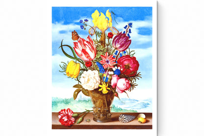 Recarga vertical Larga Switch in Art impressa Print de Galería "Jarrón de flores con fondo de paisaje "